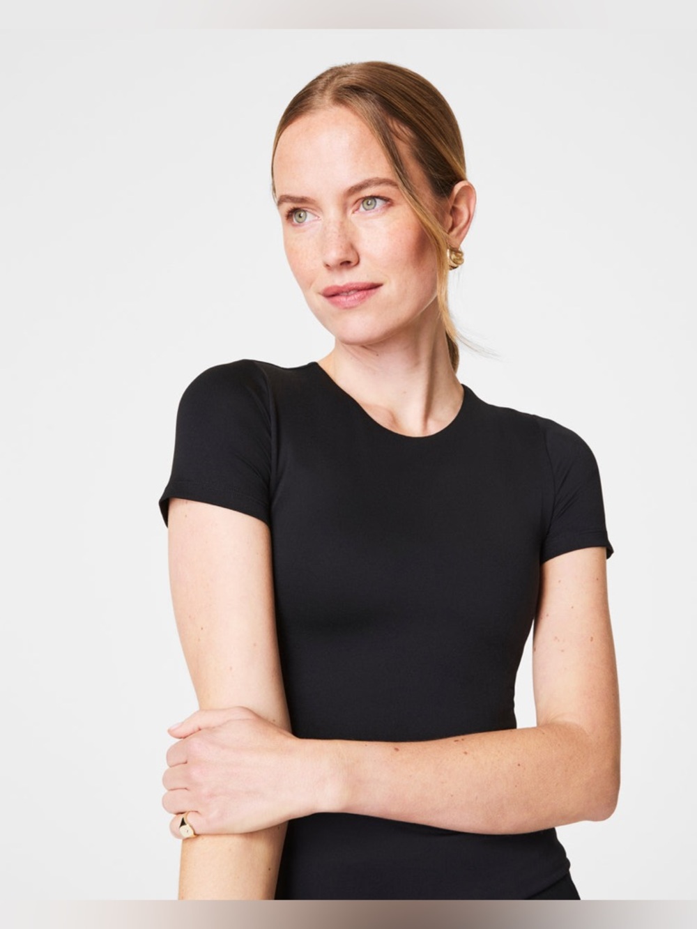 NWT SPANXsmooth™ Jersey Crewneck Tee Size Small Classic Black